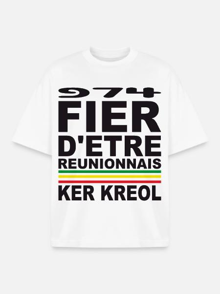 974 Ker Kreol Proud and Culture - Boxy Heavyweight Unisex Organic T-Shirt by Stanley/Stella - white