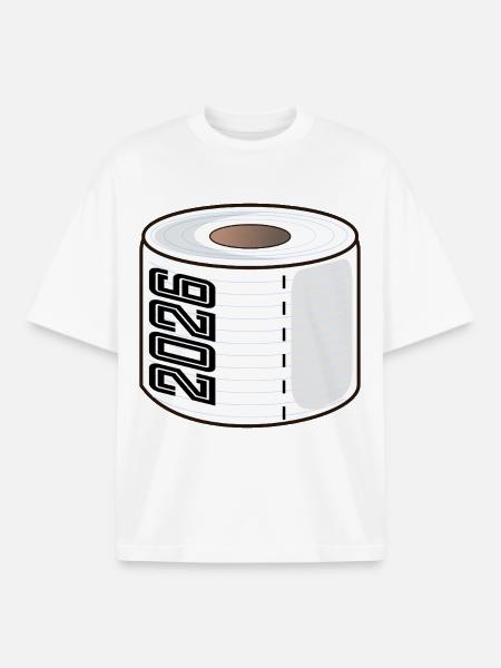 YEAR 2026 Toilet Paper - Boxy Heavyweight Unisex Organic T-Shirt by Stanley/Stella - white