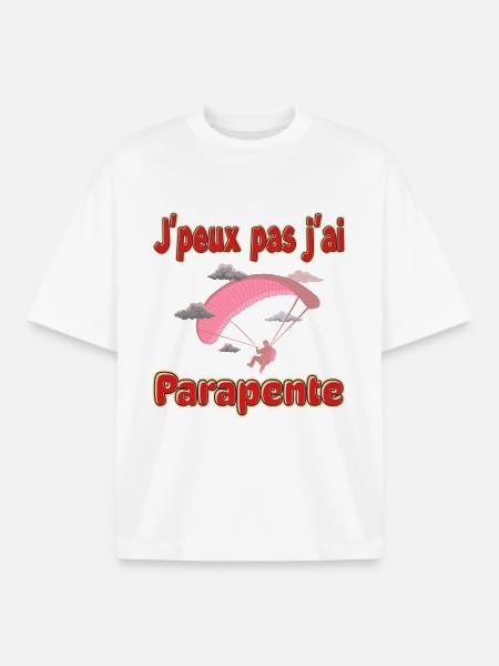 I can't I paraglided - Boxy Heavyweight Unisex Organic T-Shirt by Stanley/Stella - white