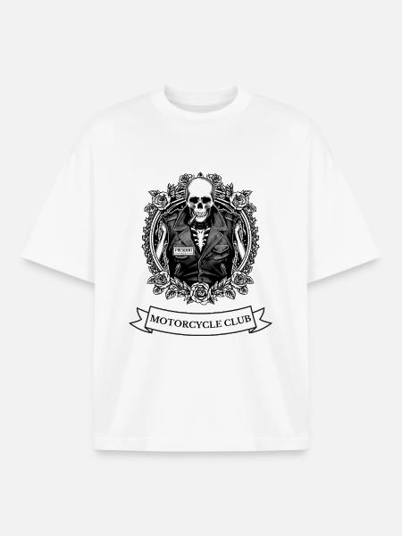 MOTORRADCLUB001 - Boxy Heavyweight Unisex Organic T-Shirt by Stanley/Stella - white