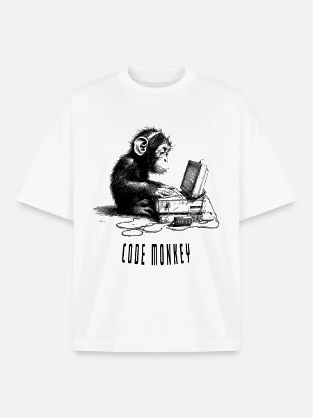 Code Monkay - Boxy Heavyweight Unisex Organic T-Shirt von Stanley/Stella - Weiß