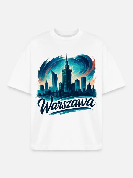 Varsovie Warszawa Capitale Pologne Cadeau - T-shirt unisexe boxy épais biologique Stanley/Stella - blanc