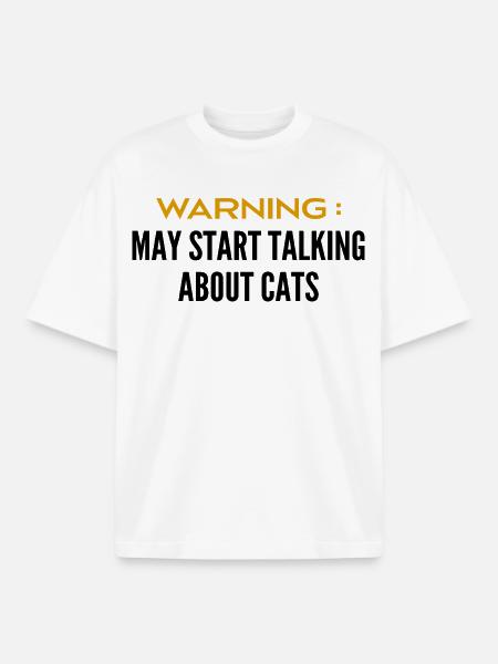 Attention can talk about cats - Boxy Heavyweight Unisex Organic T-Shirt by Stanley/Stella - white
