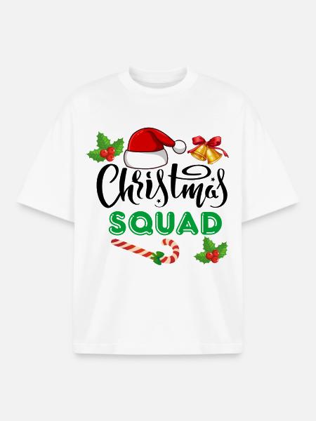 christmas squad, marry christmas - Boxy Heavyweight Unisex Organic T-Shirt by Stanley/Stella - white