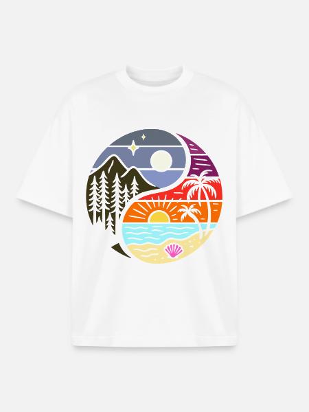 Yin Yang nature love - Boxy Heavyweight Unisex Organic T-Shirt von Stanley/Stella - Weiß