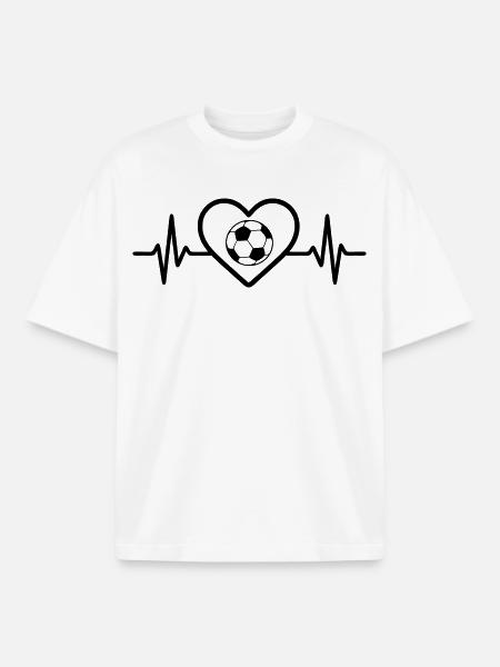 Fußball Herz Sport - Boxy Heavyweight Unisex Organic T-Shirt von Stanley/Stella - Weiß