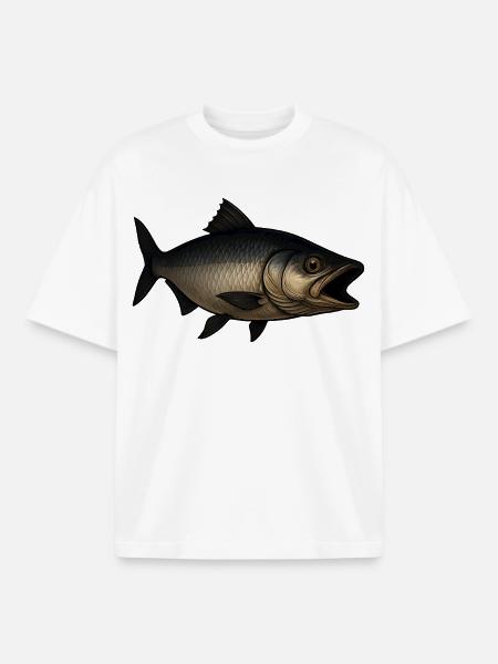 Detailed fish for anglers - Boxy Heavyweight Unisex Organic T-Shirt by Stanley/Stella - white