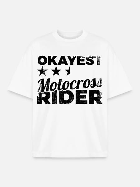 Funny motocross rider - Boxy Heavyweight Unisex Organic T-Shirt by Stanley/Stella - white
