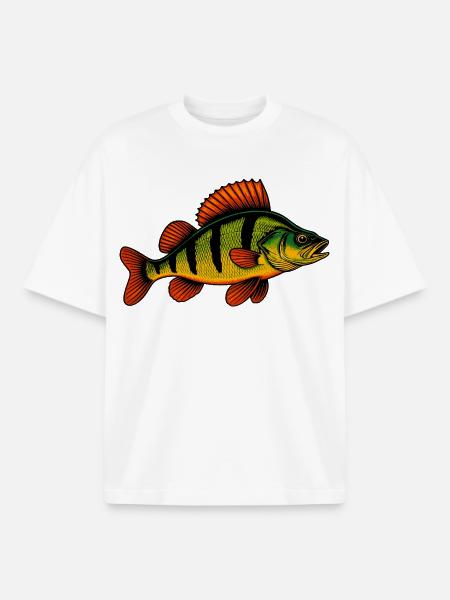 Barsch Flussbarsch Barschangeln Barsche Barsch - Boxy Heavyweight Unisex Organic T-Shirt von Stanley/Stella - Weiß