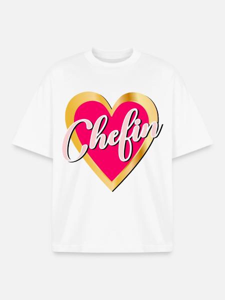 CHEFIN VORGESETZTE - Boxy Heavyweight Unisex Organic T-Shirt von Stanley/Stella - Weiß
