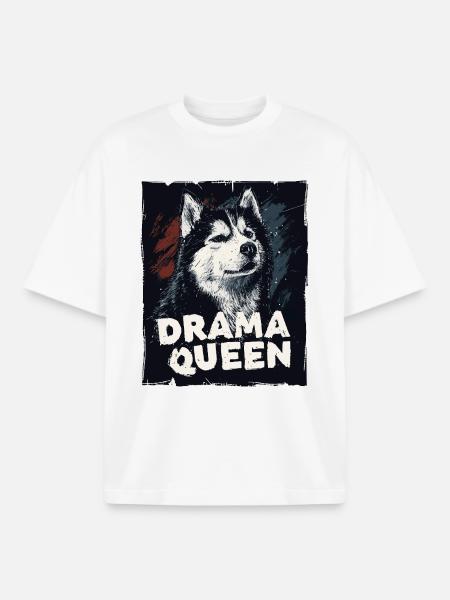 Husky Drama Queen - Boxy Heavyweight Unisex Organic T-Shirt by Stanley/Stella - white