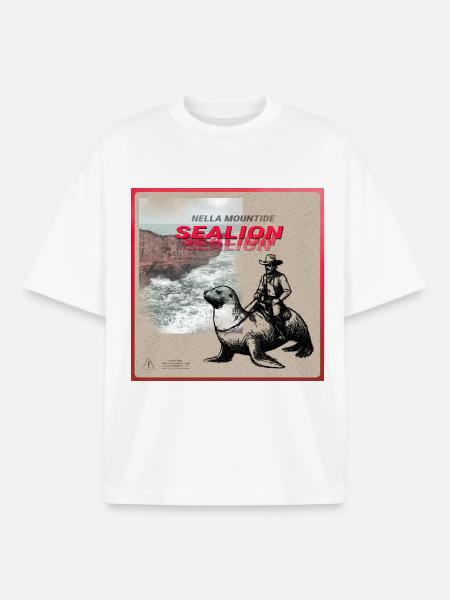 SEALION Rider - T-shirt unisexe boxy épais biologique Stanley/Stella - blanc
