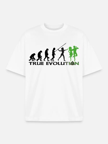 Evolution towards traditional Irish dance - Boxy Heavyweight Unisex Organic T-Shirt by Stanley/Stella - white