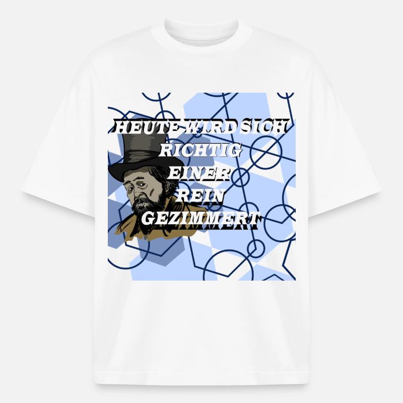 Historical Man in Geometry Pattern - Boxy Heavyweight Unisex Organic T-Shirt by Stanley/Stella - white