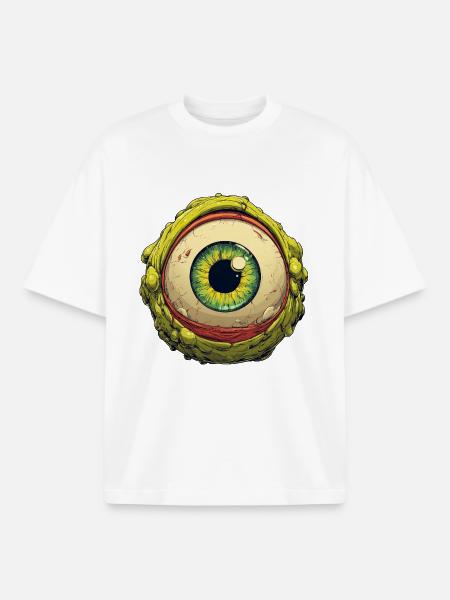 Alien Eye Orb Verdant Gaze - Boxy Heavyweight Unisex Organic T-Shirt by Stanley/Stella - white