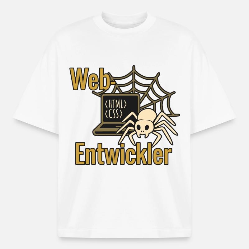 Web Developer - Halloween 2025 - Boxy Heavyweight Unisex Organic T-Shirt by Stanley/Stella - white