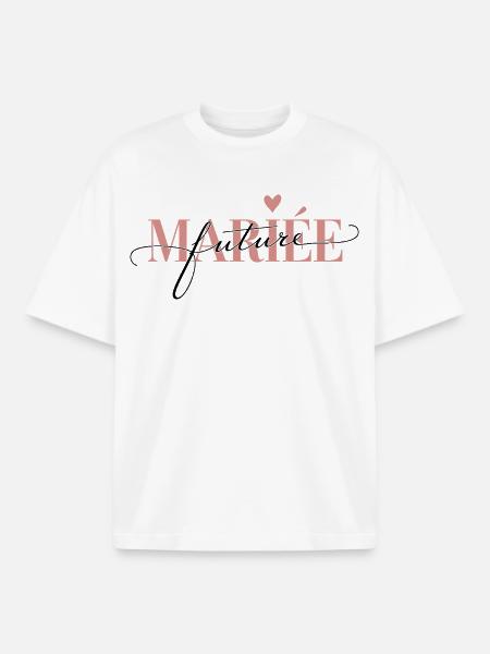 Future mariée design fun pour EVJ - T-shirt unisexe boxy épais biologique Stanley/Stella - blanc