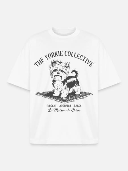 Yorkie Collective Logo Print - Boxy Heavyweight Unisex Organic T-Shirt by Stanley/Stella - white