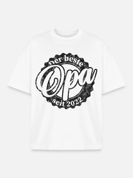 Der Beste Opa seit 2022 - Boxy Heavyweight Unisex Organic T-Shirt von Stanley/Stella - Weiß