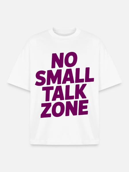 No Small Talk Zone - Boxy Heavyweight Unisex Organic T-Shirt von Stanley/Stella - Weiß