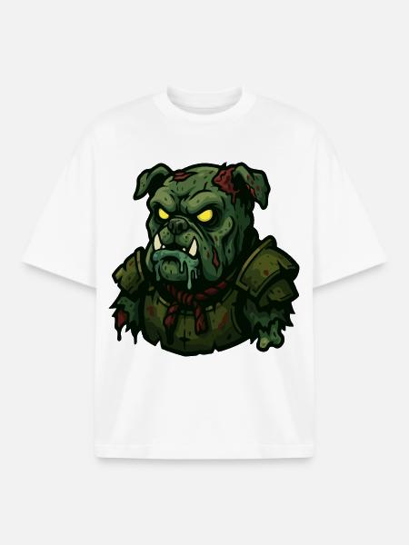 Undead Bulldog Warrior - Boxy Heavyweight Unisex Organic T-Shirt by Stanley/Stella - white