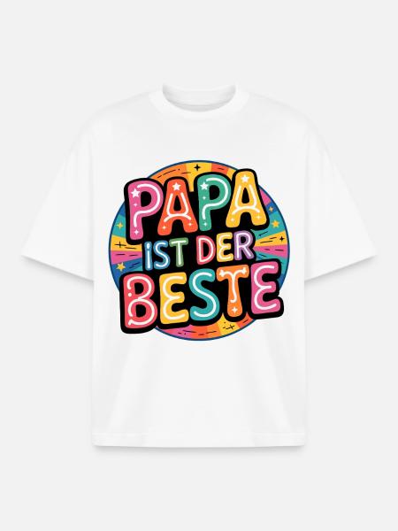 DAD IS THE BEST - Boxy Heavyweight Unisex Organic T-Shirt by Stanley/Stella - white