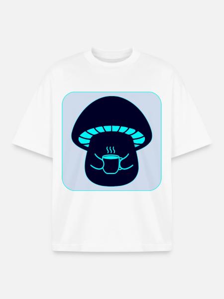 MUSHROOM PICKING - TEA - Boxy Heavyweight Unisex Organic T-Shirt by Stanley/Stella - white