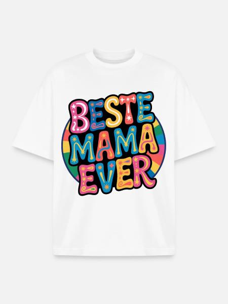 Beste Mama Ever - Boxy Heavyweight Unisex Organic T-Shirt von Stanley/Stella - Weiß