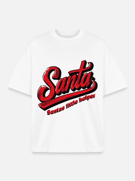 Santa's Little Helper - Boxy Heavyweight Unisex Organic T-Shirt by Stanley/Stella - white