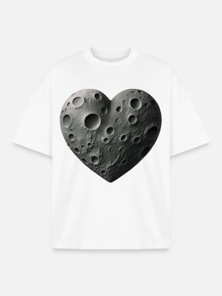 MOON LOVER – Frieden & Liebe - Boxy Heavyweight Unisex Organic T-Shirt von Stanley/Stella - Weiß
