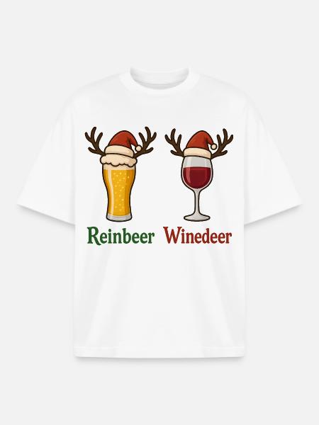 Funny Christmas T-Shirt Gift - Boxy Heavyweight Unisex Organic T-Shirt by Stanley/Stella - white