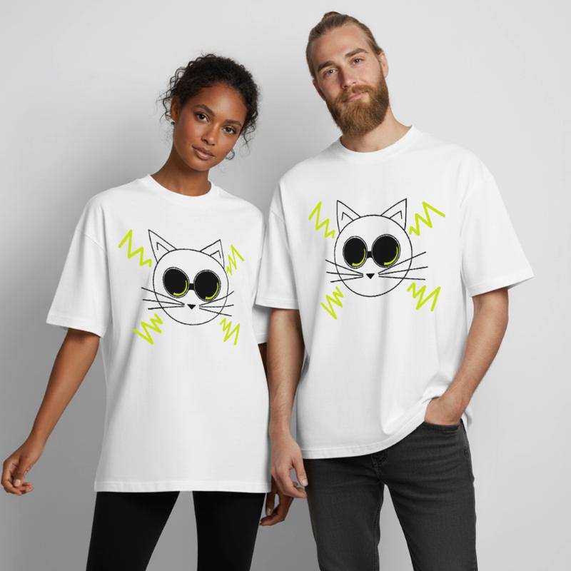 Chat de l’espace T-shirt unisexe boxy épais biologique Stanley/Stella