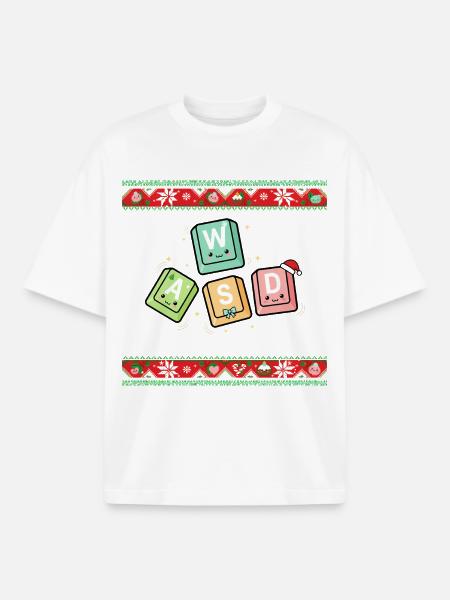 WASD - Kawaii - Boxy Heavyweight Unisex Organic T-Shirt by Stanley/Stella - white