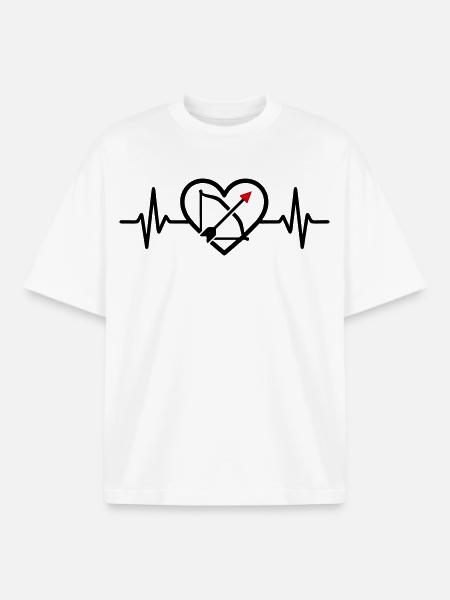 Archery Heart Arrow Bow Sports - Boxy Heavyweight Unisex Organic T-Shirt by Stanley/Stella - white