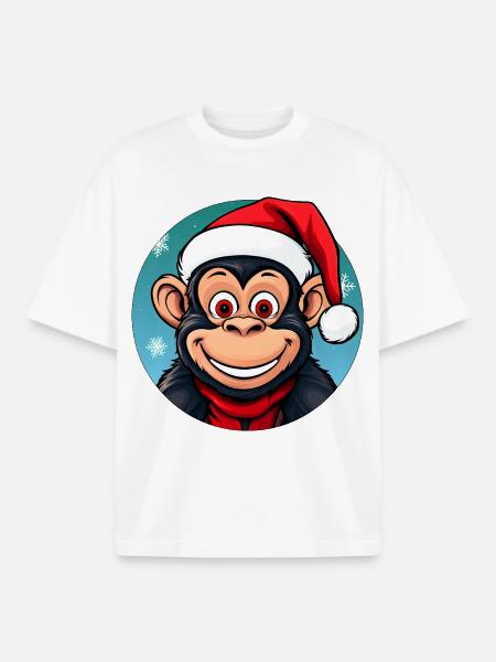 Affen Weihnachten - Boxy Heavyweight Unisex Organic T-Shirt von Stanley/Stella - Weiß