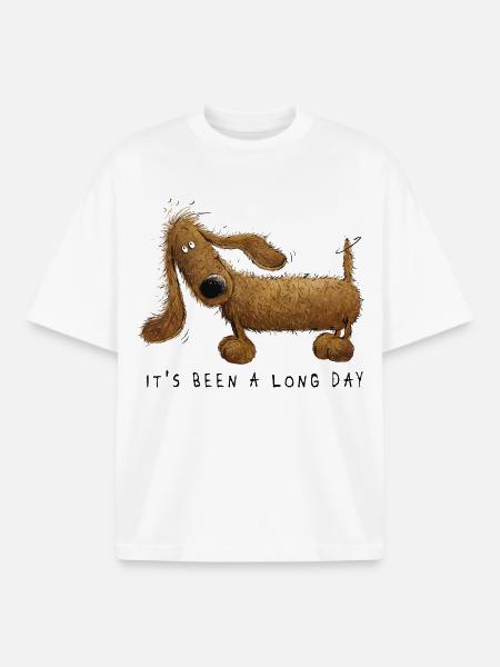 Lustiges Dachshund Dackel Sprüche Geschenk  - Boxy Heavyweight Unisex Organic T-Shirt von Stanley/Stella - Weiß