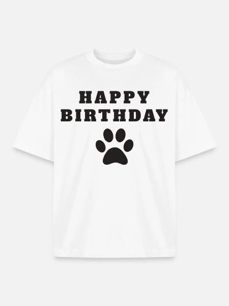 Happy Birthday Dog - Boxy Heavyweight Unisex Organic T-Shirt von Stanley/Stella - Weiß