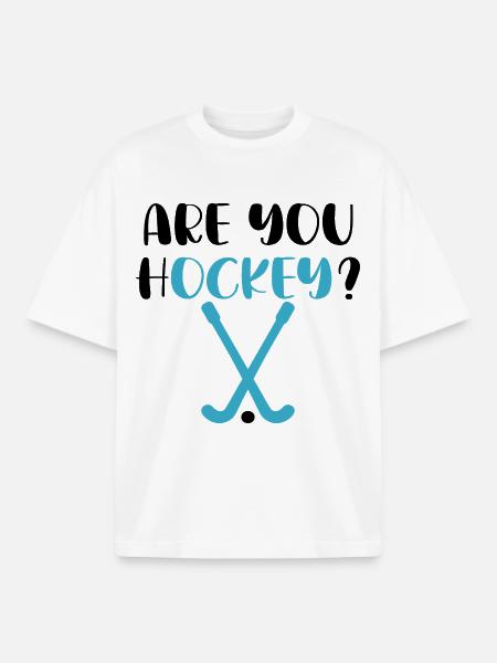 Ok Hockey - pun Ok - Boxy Heavyweight Unisex Organic T-Shirt by Stanley/Stella - white