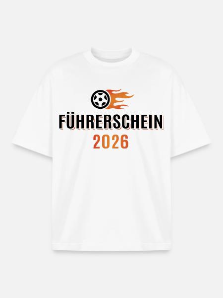 Driver's license passed 2026 - Driver's license - Boxy Heavyweight Unisex Organic T-Shirt by Stanley/Stella - white
