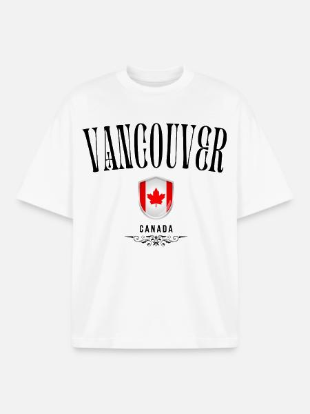 Souvenir Vancouver, Vancouver Canada - Boxy Heavyweight Unisex Organic T-Shirt by Stanley/Stella - white