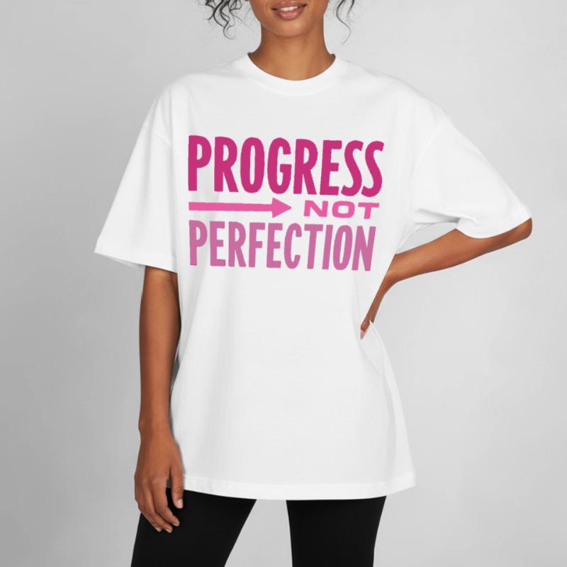 Le progrès, pas la perfection Le progrès compte T-shirt unisexe épais coupe boxy Stanley/Stella