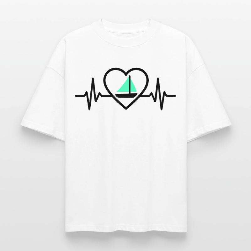 Heart Sailing – Passion Boat Boxy Heavyweight Unisex Organic T-Shirt by Stanley/Stella