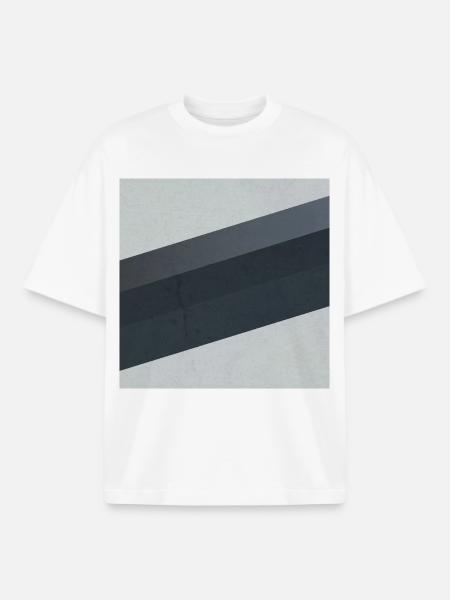 Scandi Geometric Art Grey Sand - Boxy Heavyweight Unisex Organic T-Shirt by Stanley/Stella - white