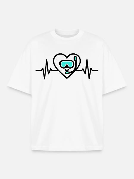 Herz Tauchen – Leidenschaft Meer - Boxy Heavyweight Unisex Organic T-Shirt von Stanley/Stella - Weiß