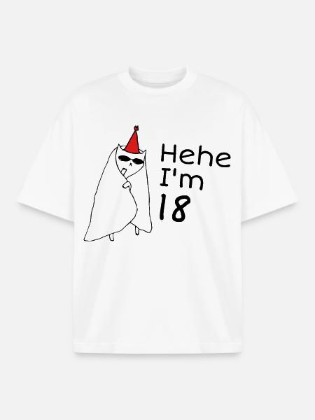 18 Year Anniversary - 18th Anniversary Gift - Boxy Heavyweight Unisex Organic T-Shirt by Stanley/Stella - white