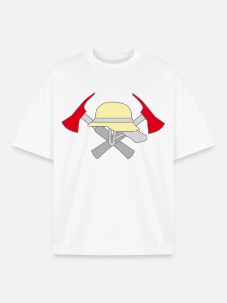 Volunteer Fire Brigade Symbolic Motif - Boxy Heavyweight Unisex Organic T-Shirt by Stanley/Stella - white