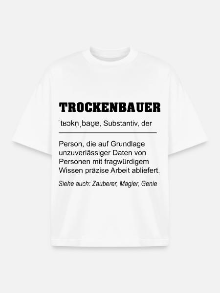 Drywall Builder Definition - Boxy Heavyweight Unisex Organic T-Shirt by Stanley/Stella - white