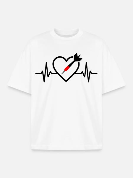 Heart Darts – Passion for Precision - Boxy Heavyweight Unisex Organic T-Shirt by Stanley/Stella - white