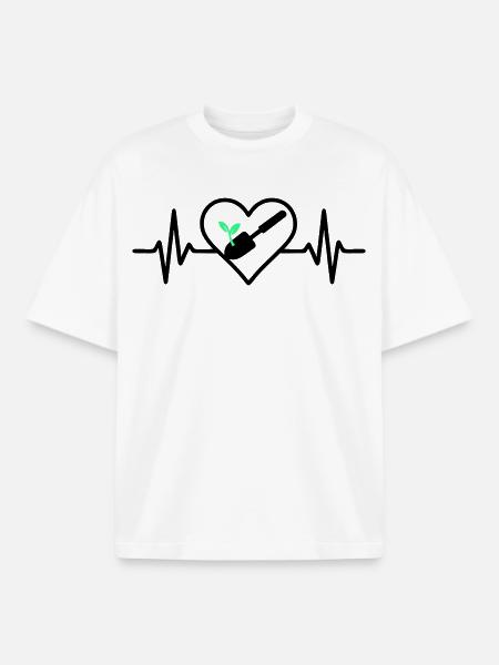 Herz Gärtnerei – Love of Nature - Boxy Heavyweight Unisex Organic T-Shirt by Stanley/Stella - white