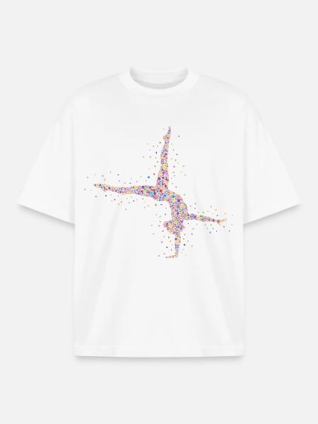 Gymnastics Heartbeat Gymnastics Handstand Acrobatics - Boxy Heavyweight Unisex Organic T-Shirt by Stanley/Stella - white